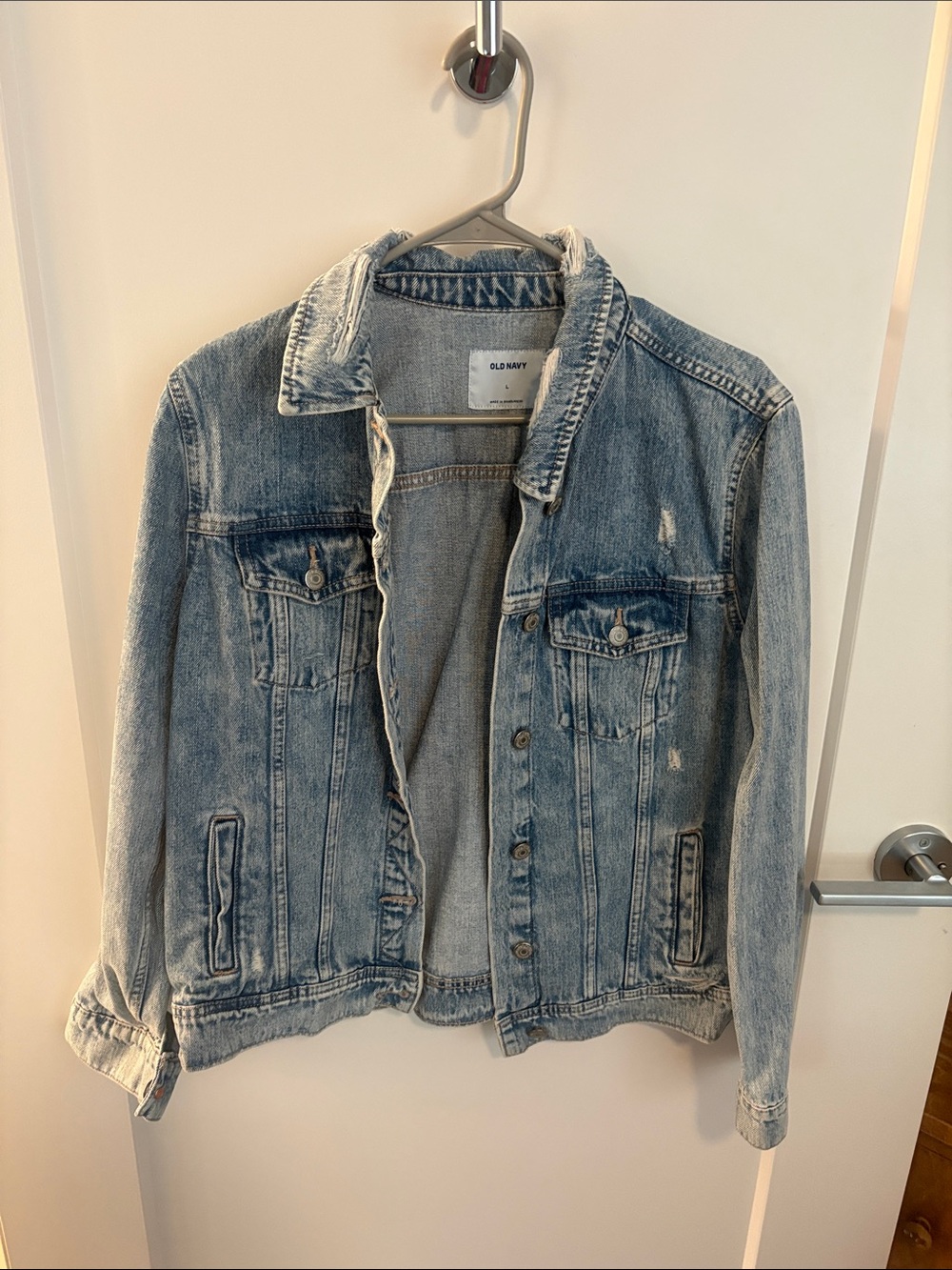 Old Navy Washed Blue Denim Jean Jacket - Women's Casual Trucker